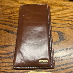 Nautica Rich Brown Leather Card Holder